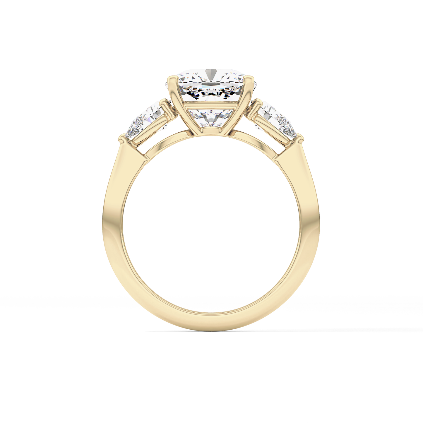Cushion Three Stone Lab Grown Diamond Engagement Ring