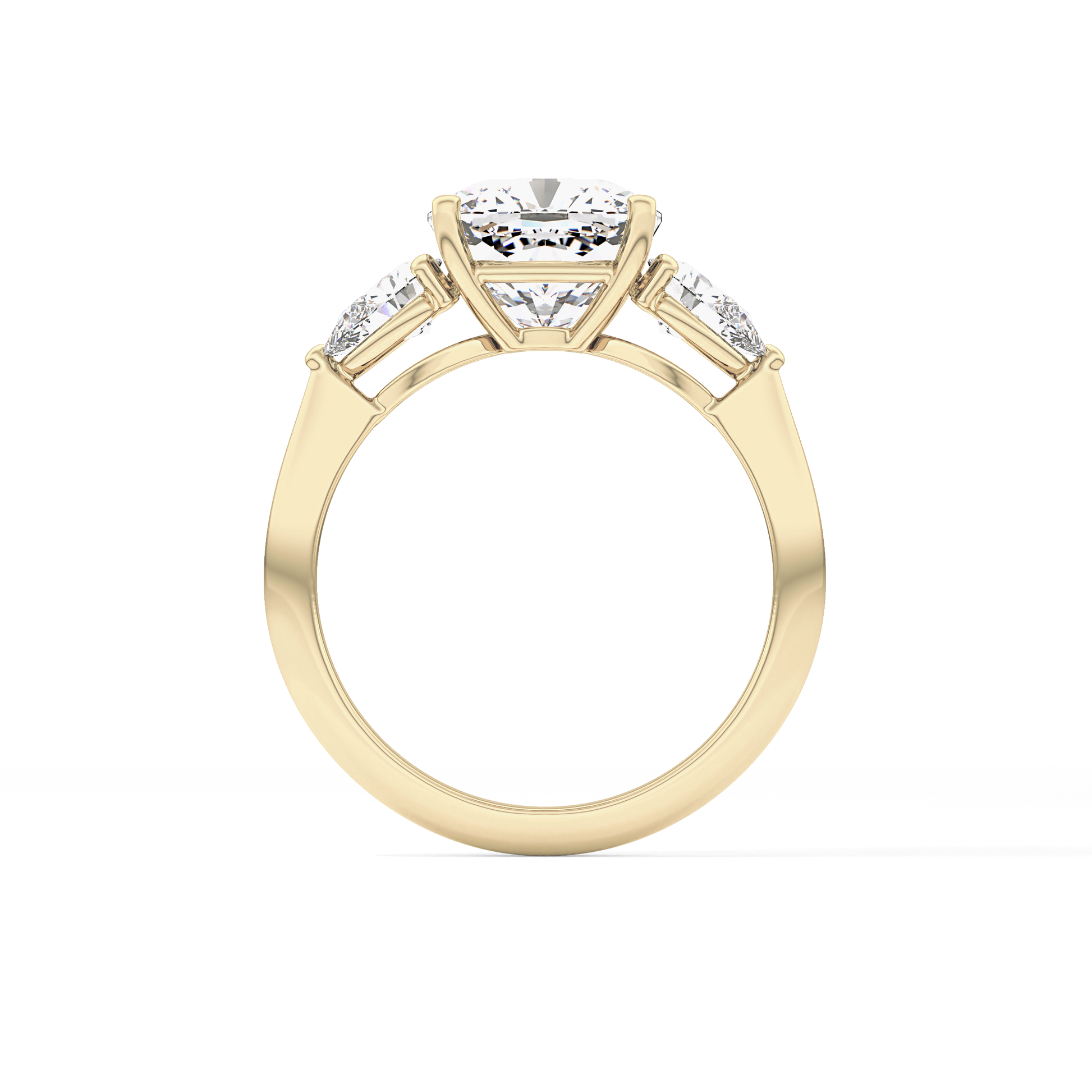 Cushion Three Stone Lab Grown Diamond Engagement Ring