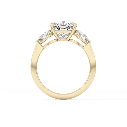 Cushion Three Stone Lab Grown Diamond Engagement Ring