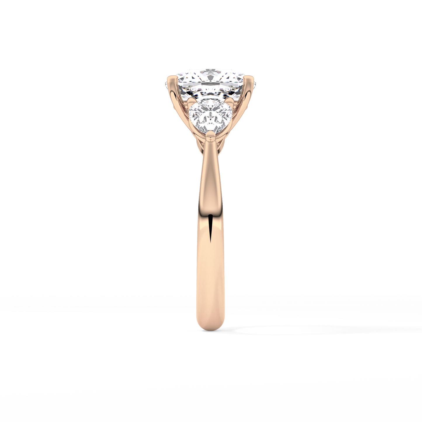 Cushion Three Stone Lab Grown Diamond Engagement Ring