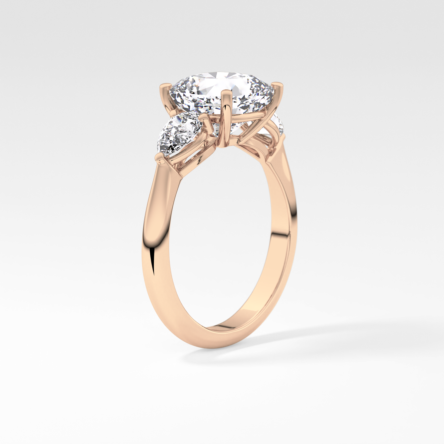 Cushion Three Stone Lab Grown Diamond Engagement Ring