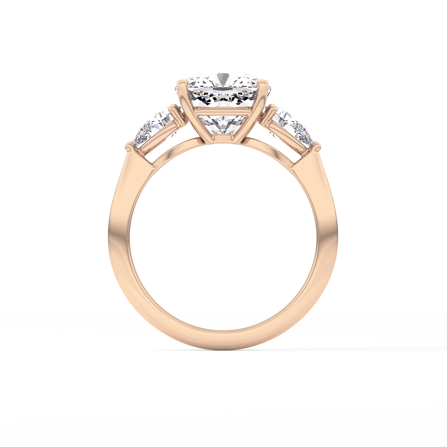 Cushion Three Stone Lab Grown Diamond Engagement Ring