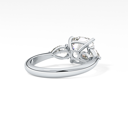 Cushion Three Stone Lab Grown Diamond Engagement Ring