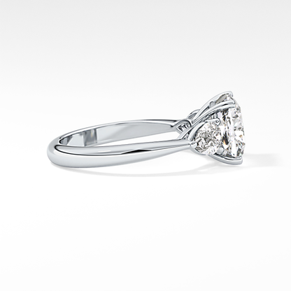 Cushion Three Stone Lab Grown Diamond Engagement Ring