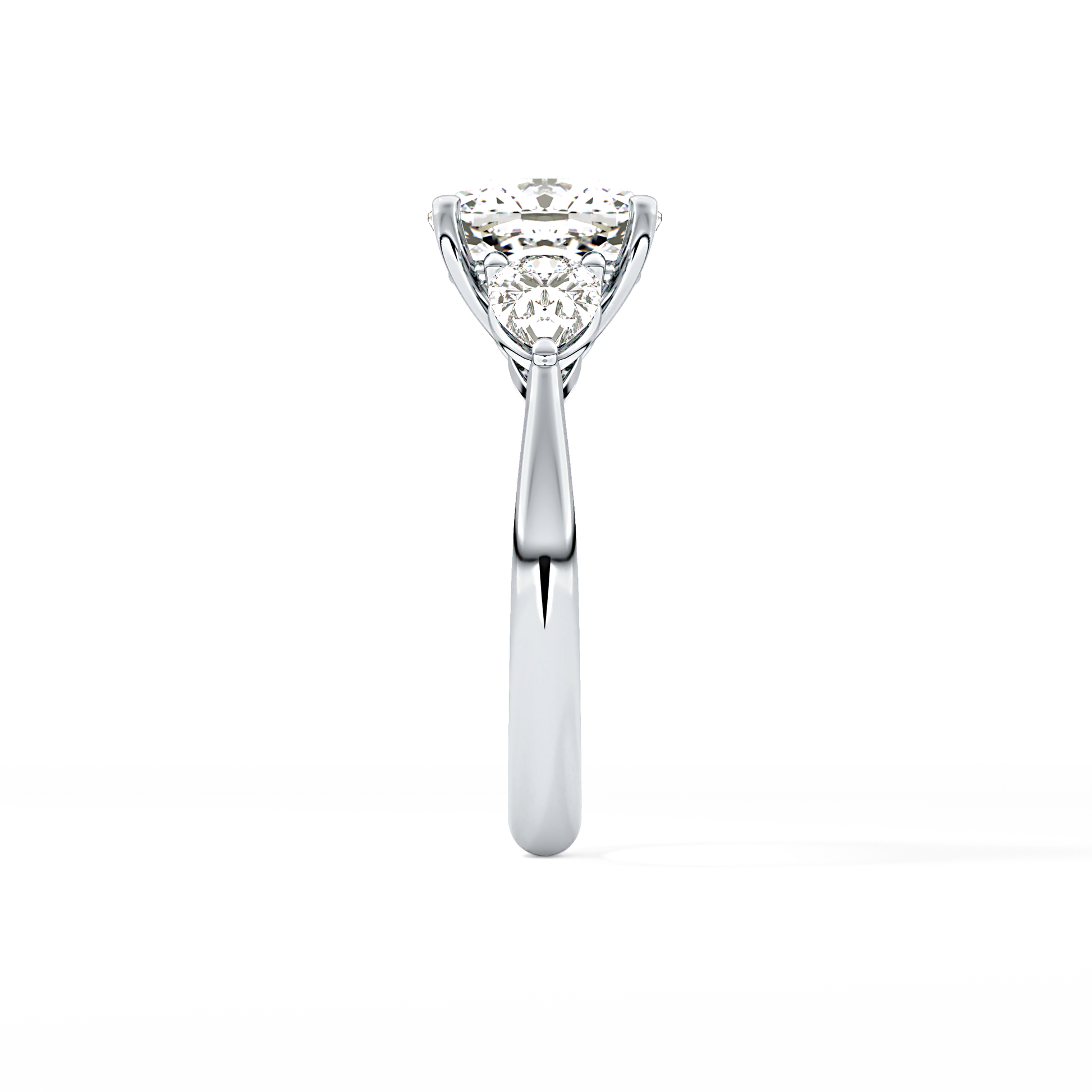 Cushion Three Stone Lab Grown Diamond Engagement Ring