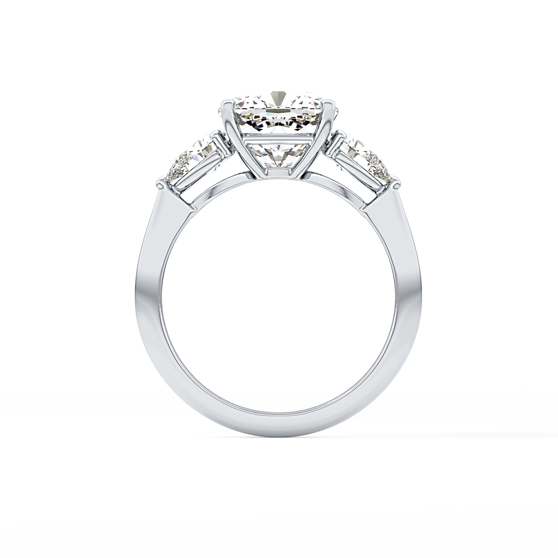 Cushion Three Stone Lab Grown Diamond Engagement Ring