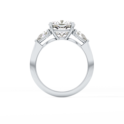 Cushion Three Stone Lab Grown Diamond Engagement Ring
