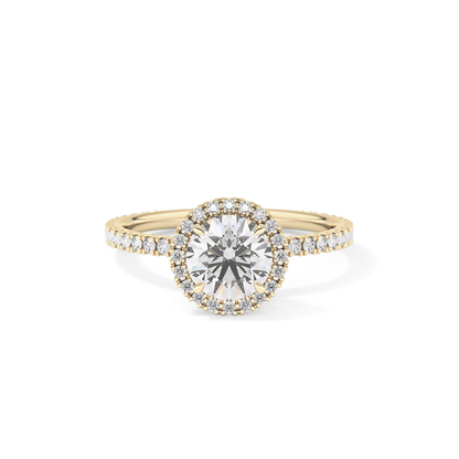 Round Halo & Pave Lab Grown Diamond Engagement Ring