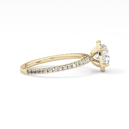 Round Halo & Pave Lab Grown Diamond Engagement Ring