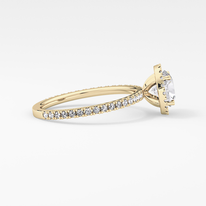 Round Halo & Pave Lab Grown Diamond Engagement Ring