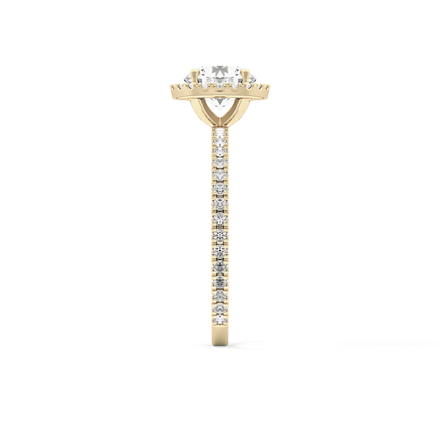 Round Halo & Pave Lab Grown Diamond Engagement Ring