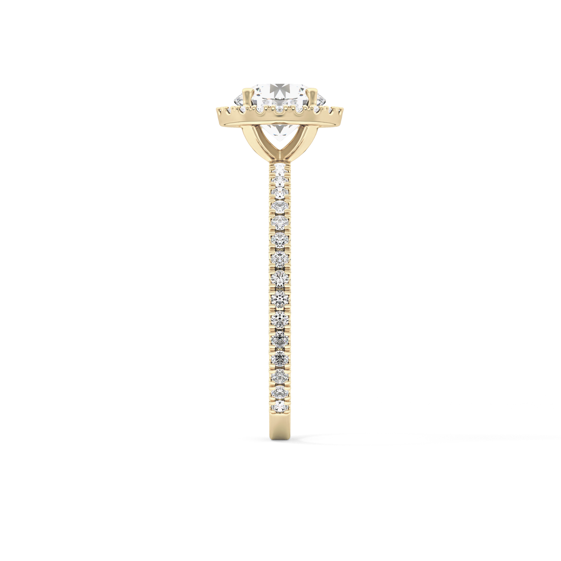Round Halo & Pave Lab Grown Diamond Engagement Ring