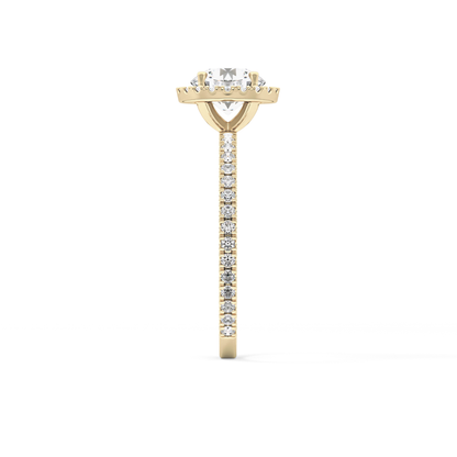 Round Halo & Pave Lab Grown Diamond Engagement Ring