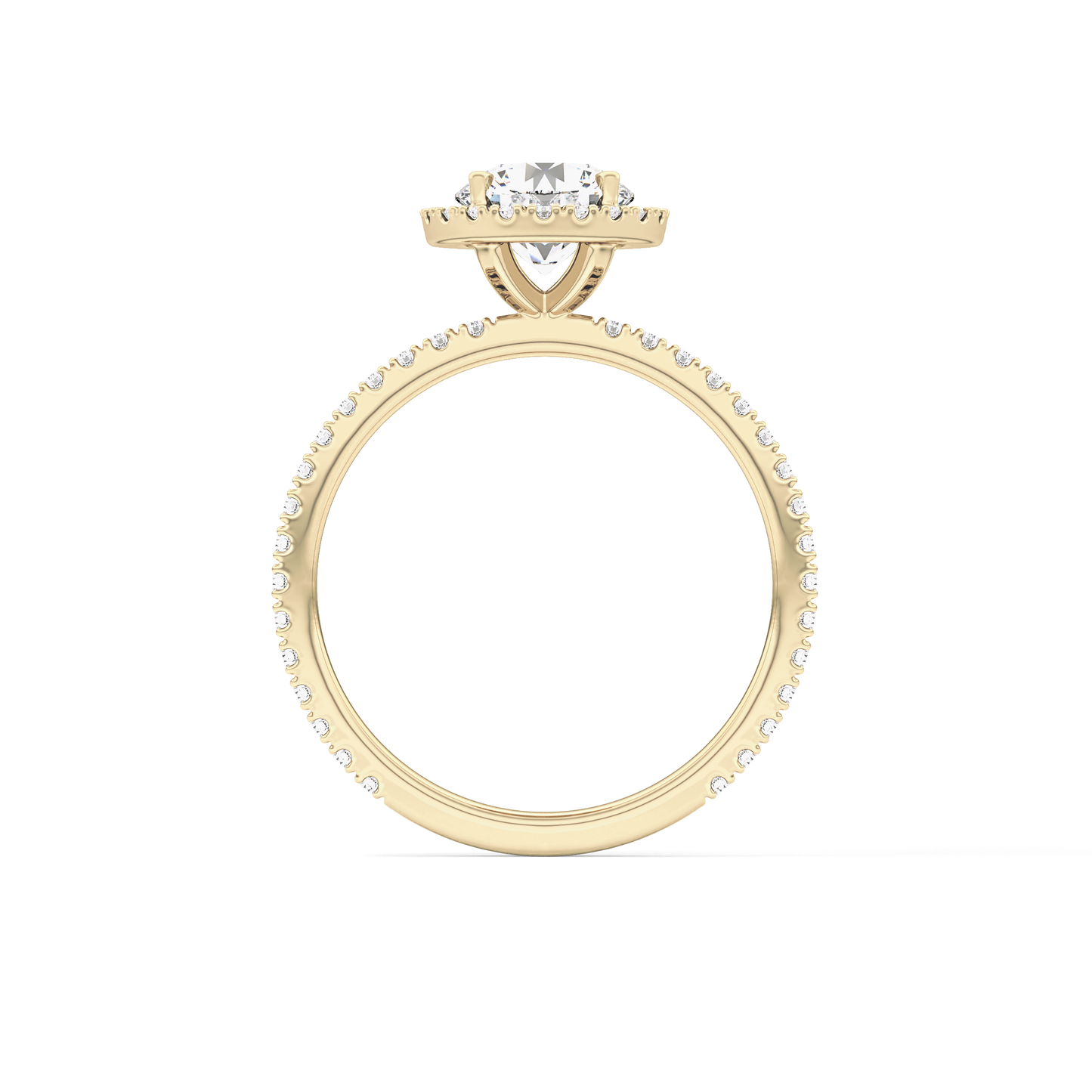 Round Halo & Pave Lab Grown Diamond Engagement Ring