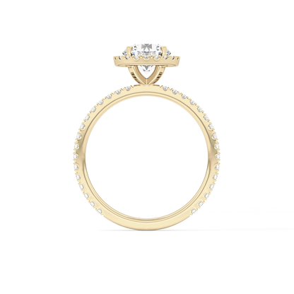 Round Halo & Pave Lab Grown Diamond Engagement Ring