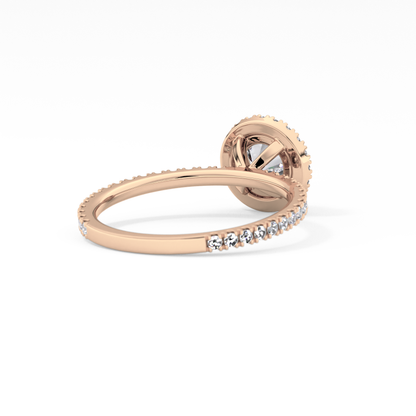 Round Halo & Pave Lab Grown Diamond Engagement Ring