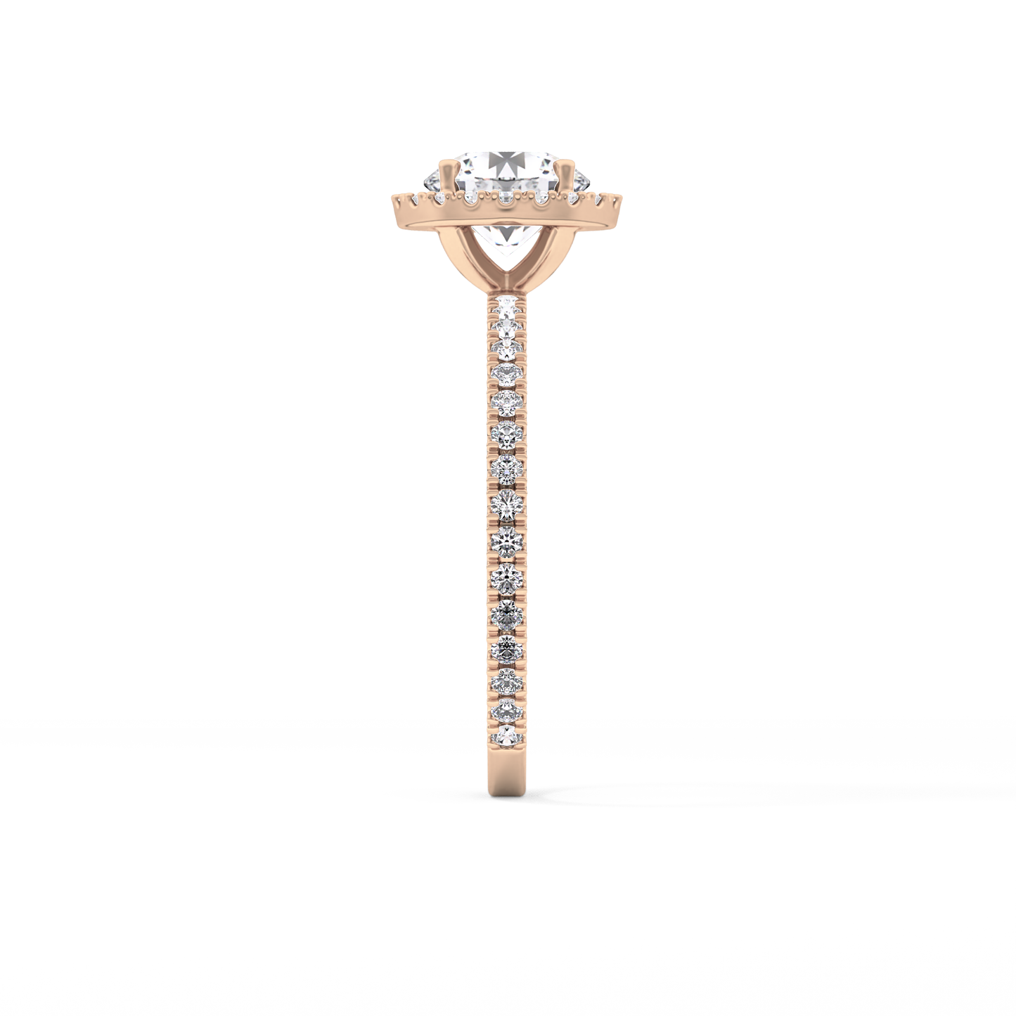 Round Halo & Pave Lab Grown Diamond Engagement Ring