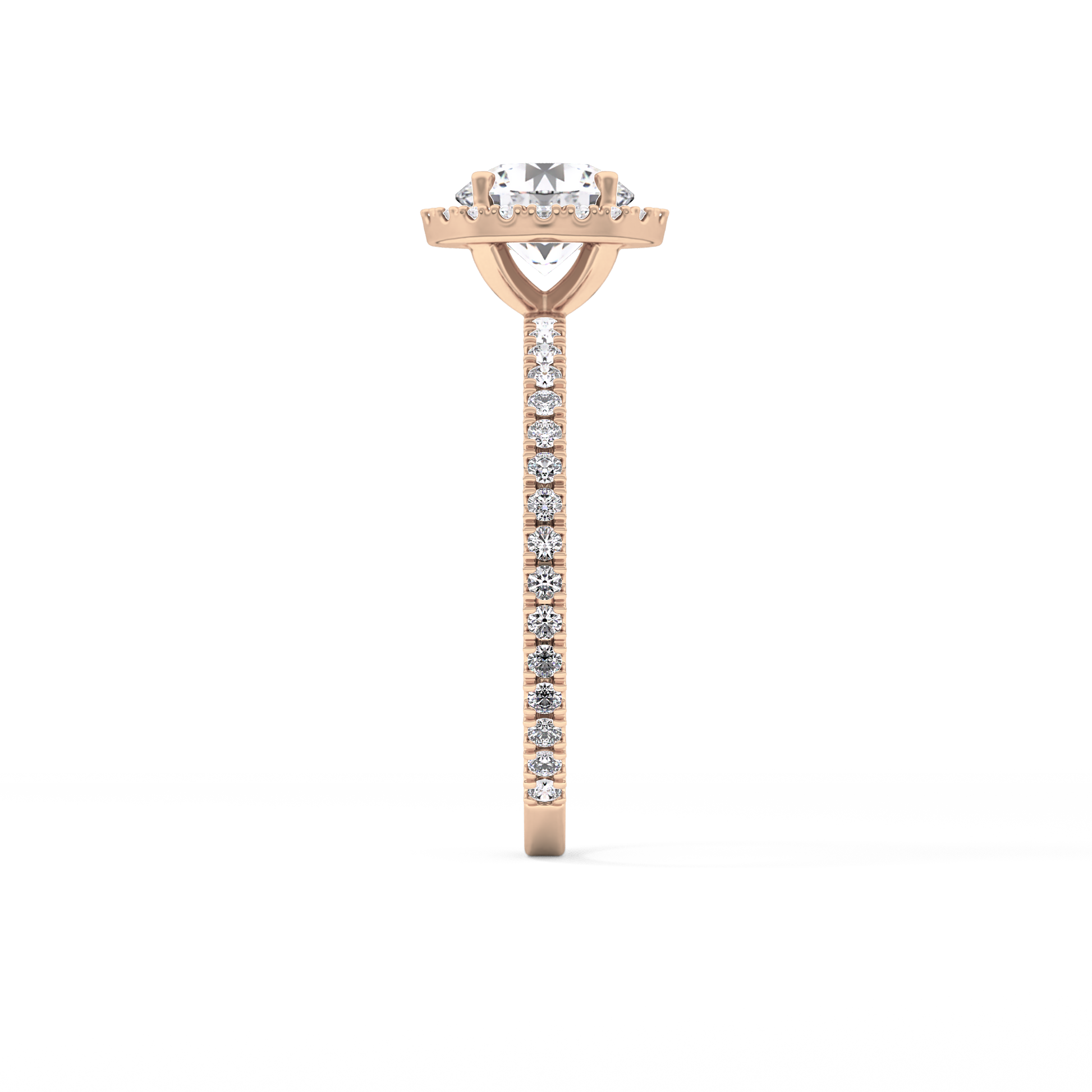 Round Halo & Pave Lab Grown Diamond Engagement Ring