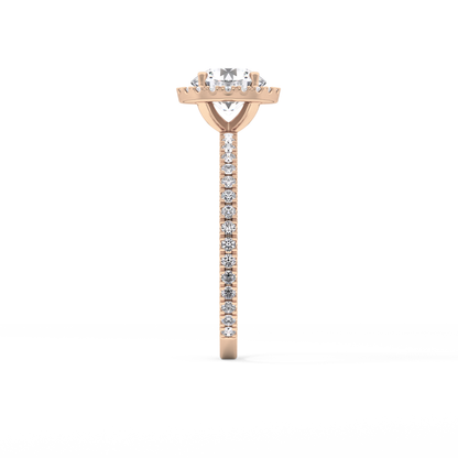 Round Halo & Pave Lab Grown Diamond Engagement Ring