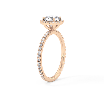 Round Halo & Pave Lab Grown Diamond Engagement Ring