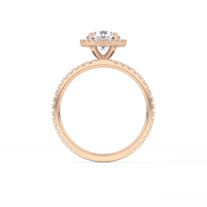 Round Halo & Pave Lab Grown Diamond Engagement Ring