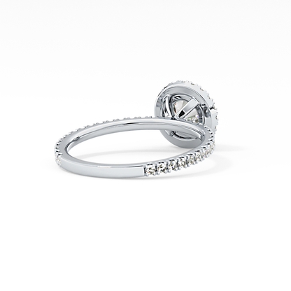 Round Halo & Pave Lab Grown Diamond Engagement Ring