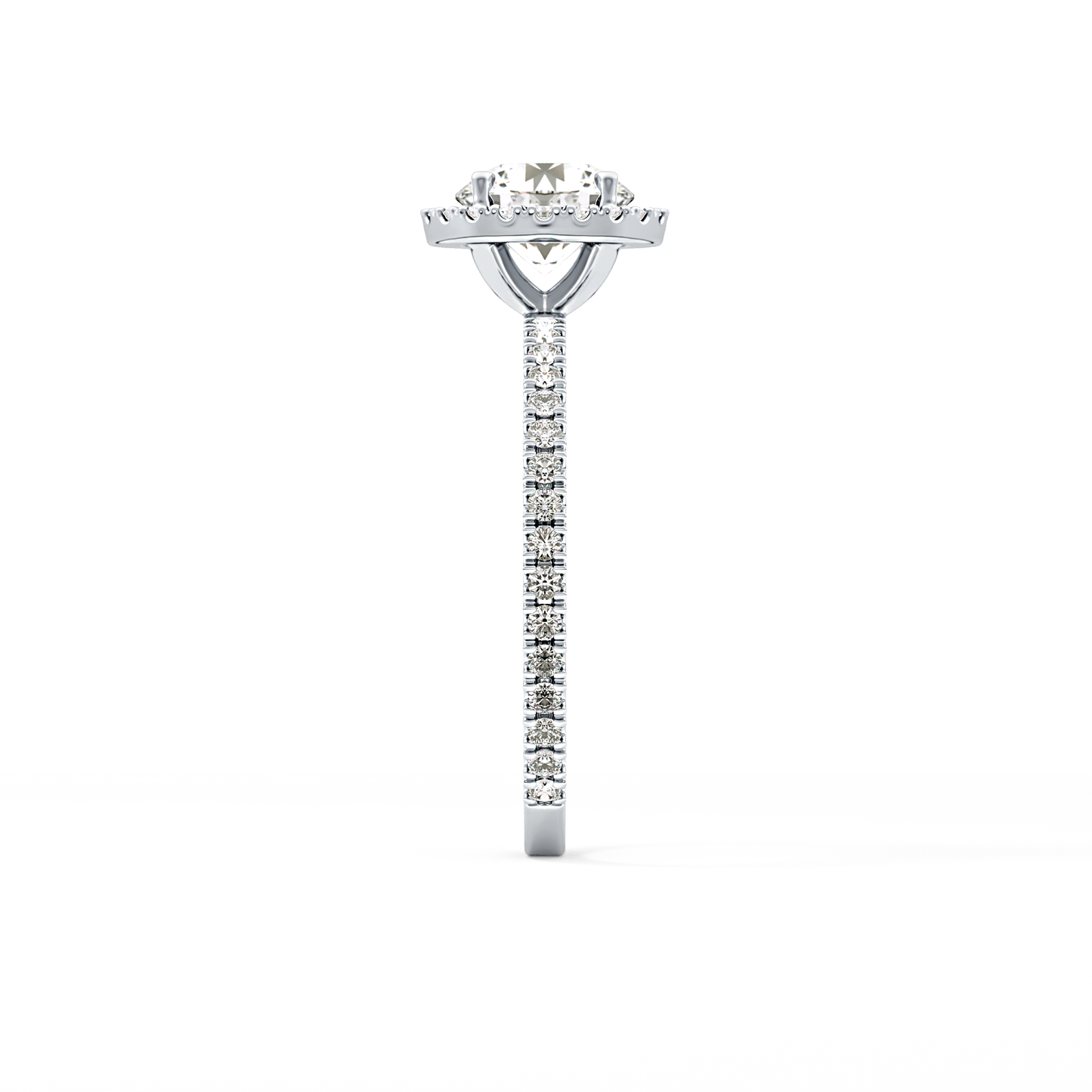Round Halo & Pave Lab Grown Diamond Engagement Ring