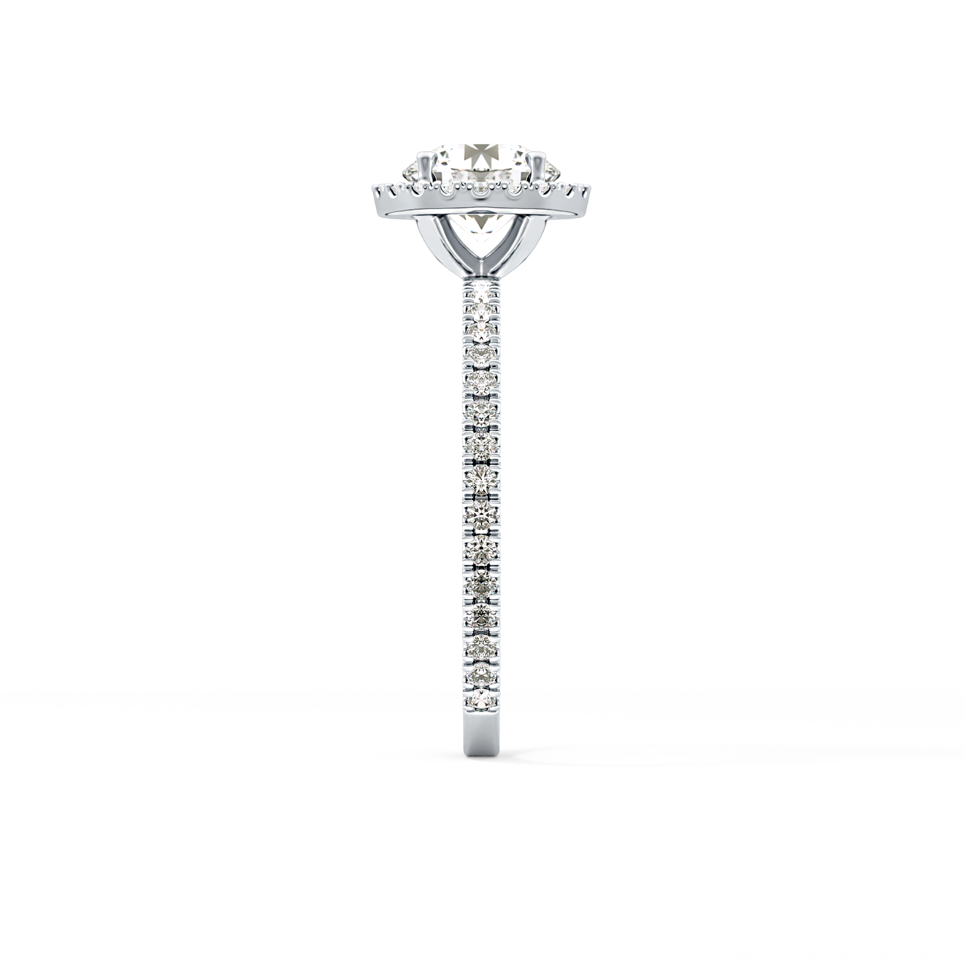 Round Halo & Pave Lab Grown Diamond Engagement Ring