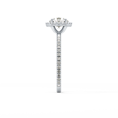 Round Halo & Pave Lab Grown Diamond Engagement Ring