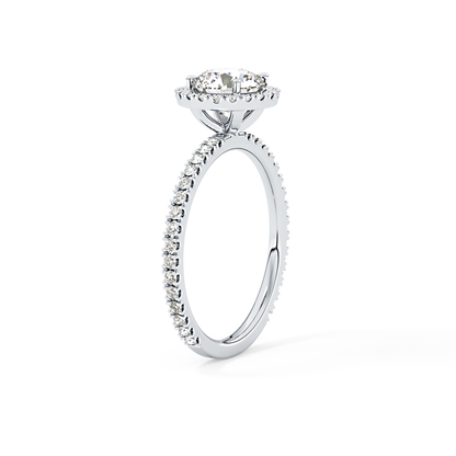 Round Halo & Pave Lab Grown Diamond Engagement Ring