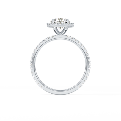 Round Halo & Pave Lab Grown Diamond Engagement Ring
