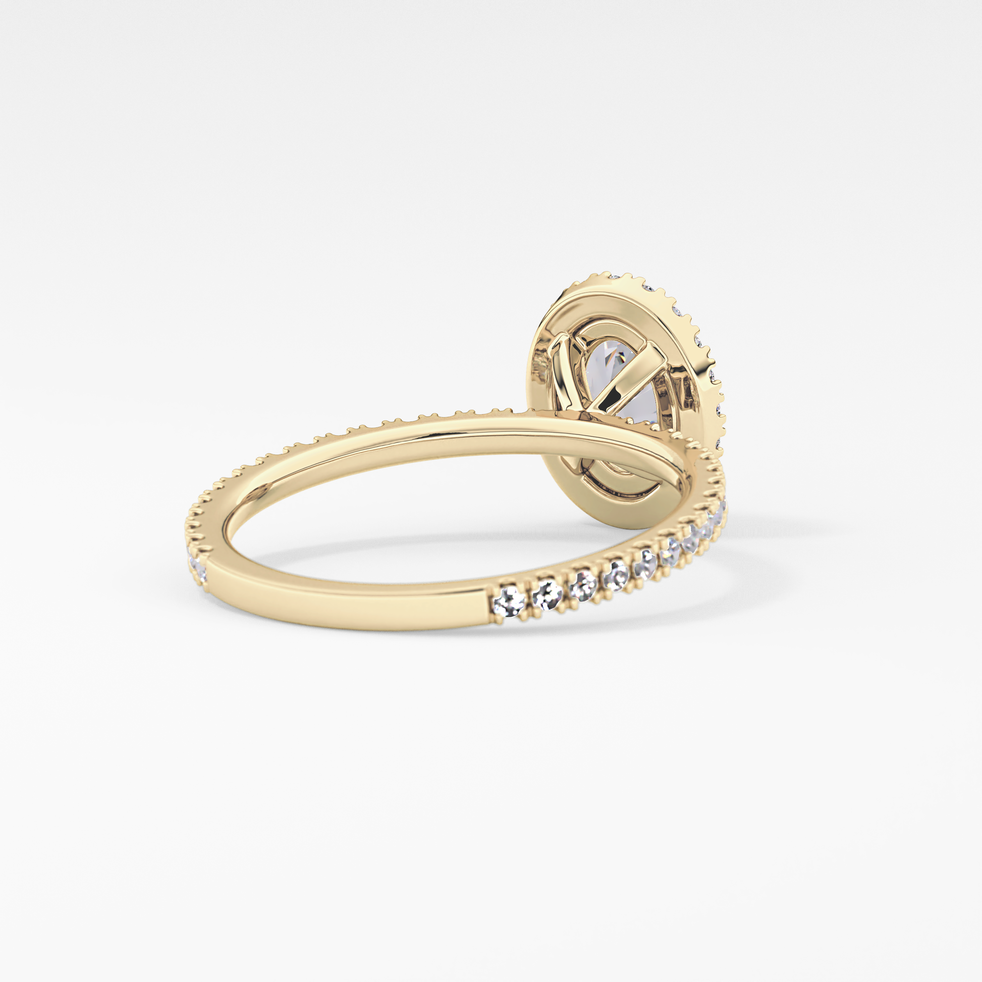 Oval Halo & Pave Lab Grown Diamond Engagement Ring
