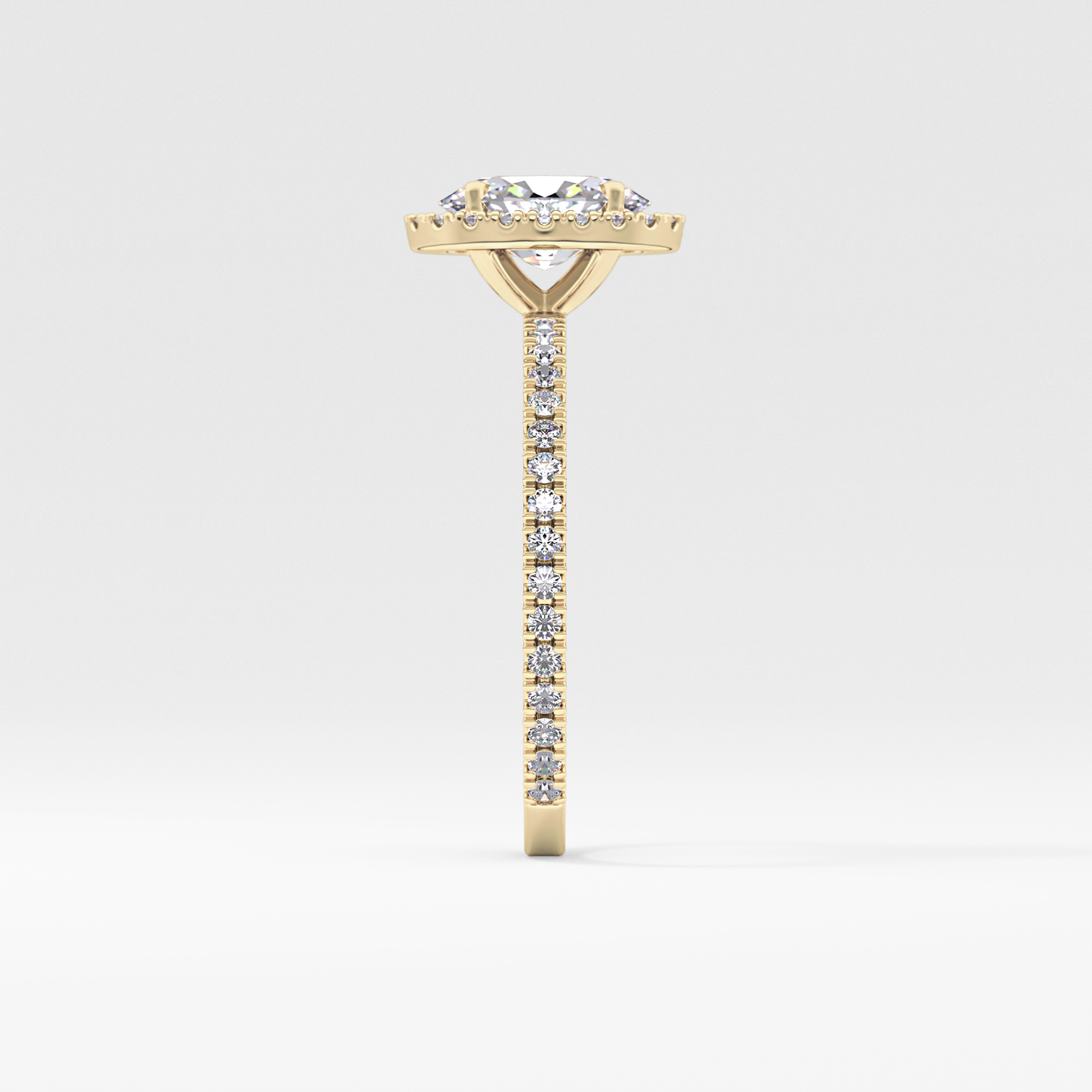 Oval Halo & Pave Lab Grown Diamond Engagement Ring