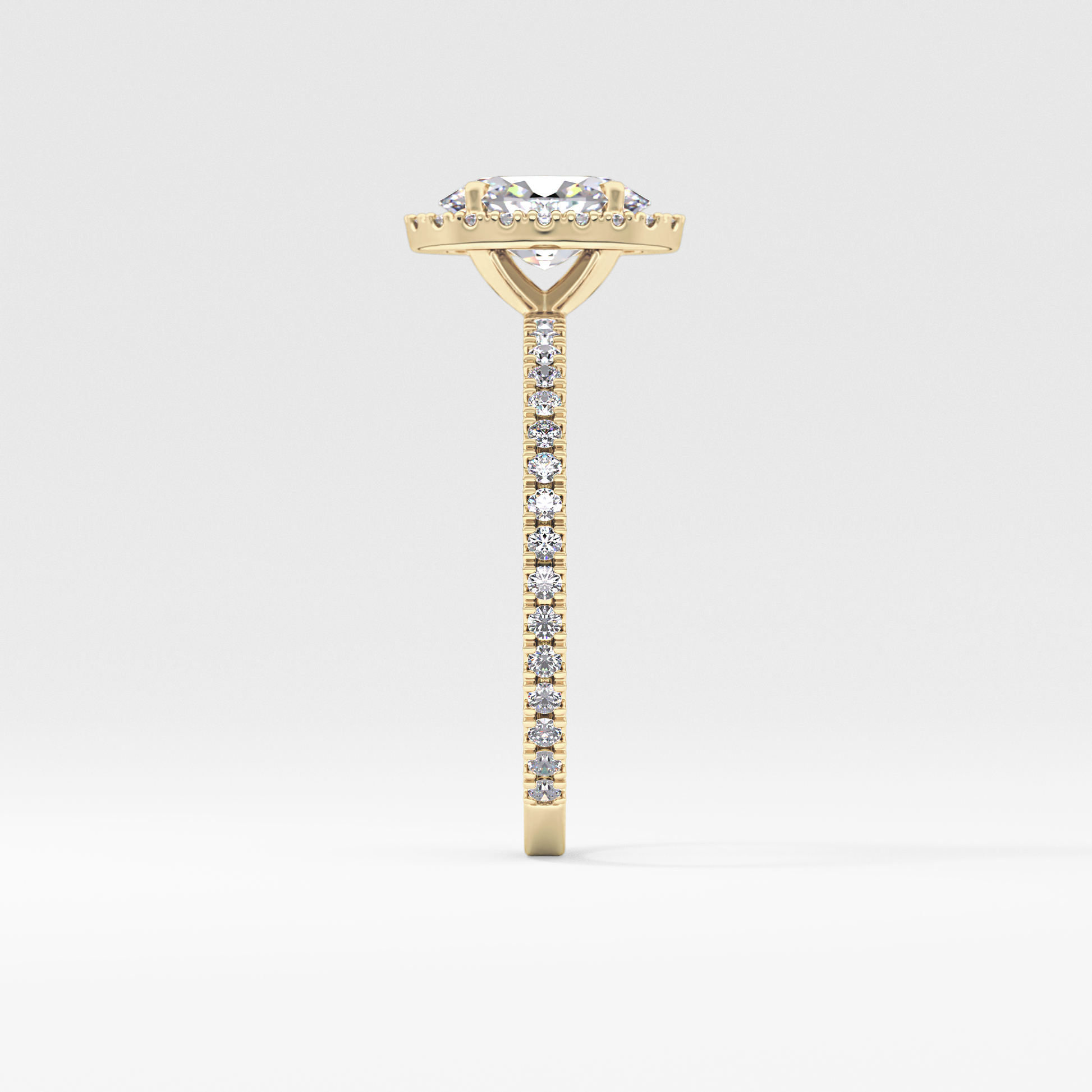 Oval Halo & Pave Lab Grown Diamond Engagement Ring