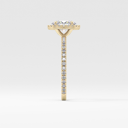 Oval Halo & Pave Lab Grown Diamond Engagement Ring