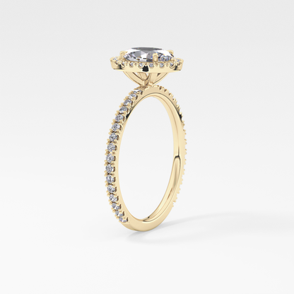 Oval Halo & Pave Lab Grown Diamond Engagement Ring
