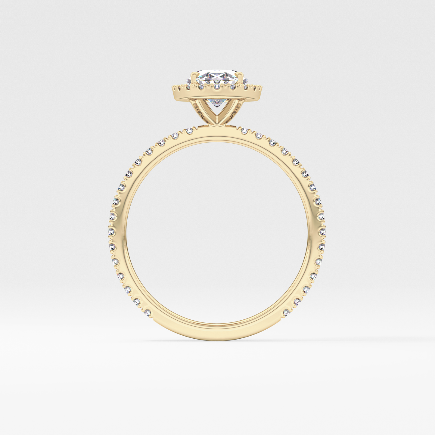 Oval Halo & Pave Lab Grown Diamond Engagement Ring