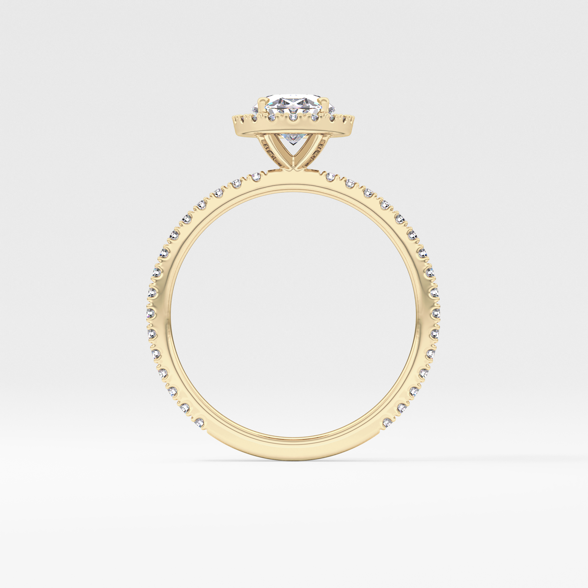 Oval Halo & Pave Lab Grown Diamond Engagement Ring