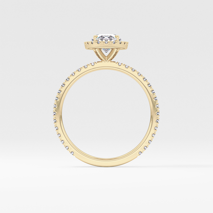 Oval Halo & Pave Lab Grown Diamond Engagement Ring