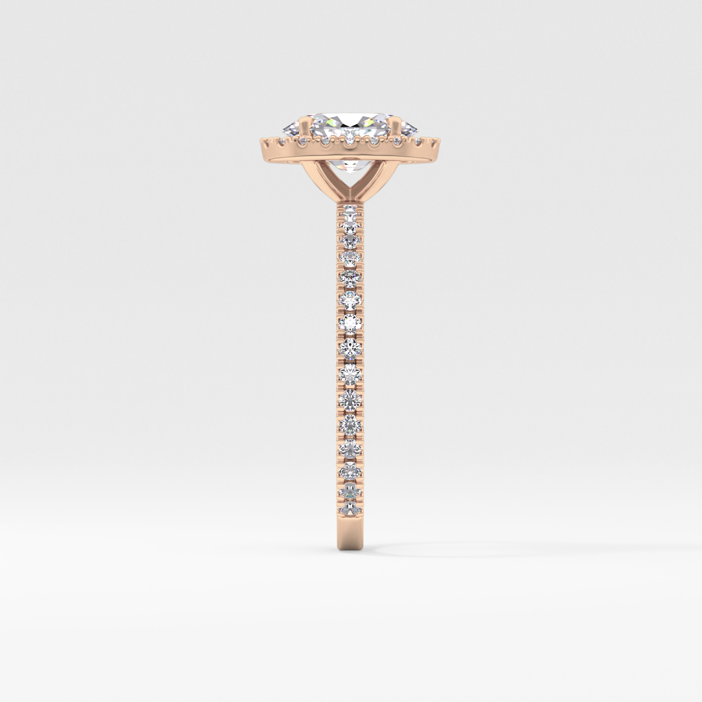 Oval Halo & Pave Lab Grown Diamond Engagement Ring