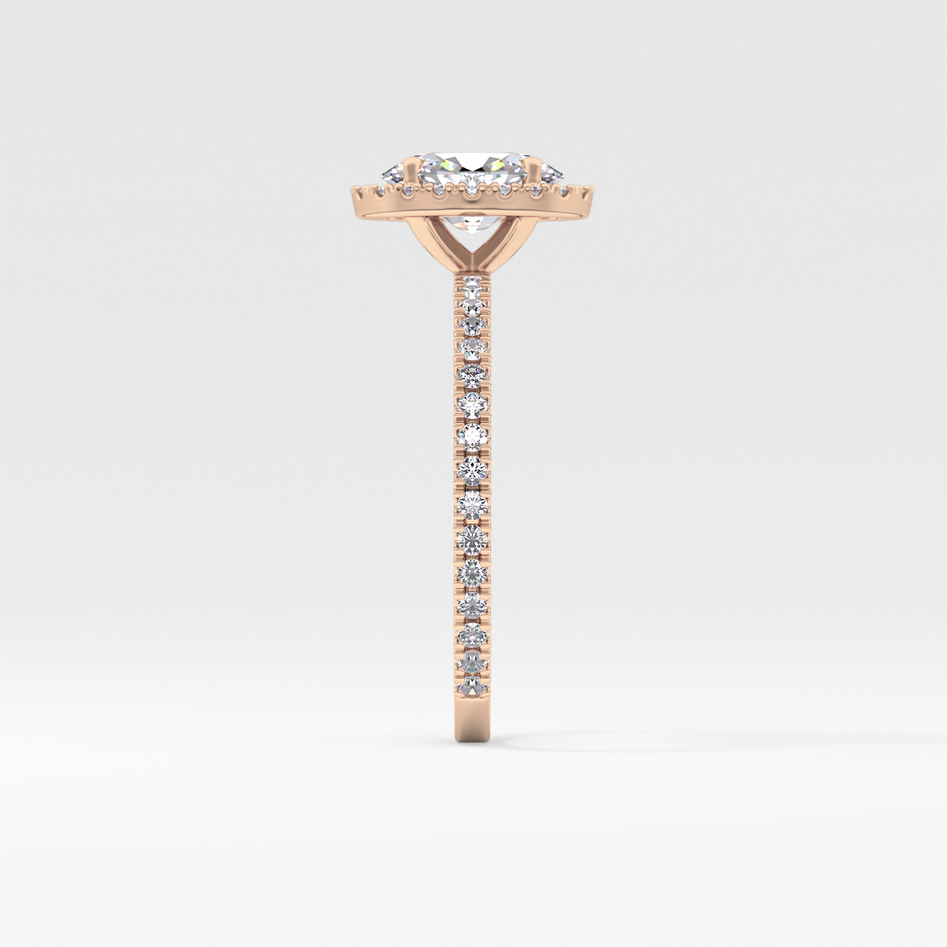 Oval Halo & Pave Lab Grown Diamond Engagement Ring