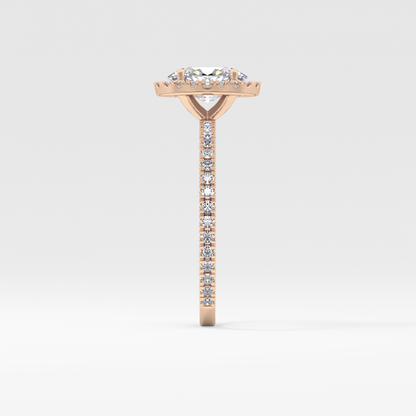 Oval Halo & Pave Lab Grown Diamond Engagement Ring