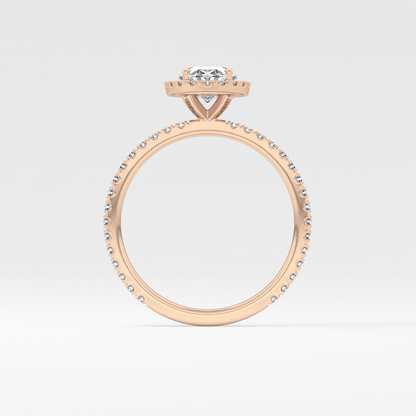 Oval Halo & Pave Lab Grown Diamond Engagement Ring
