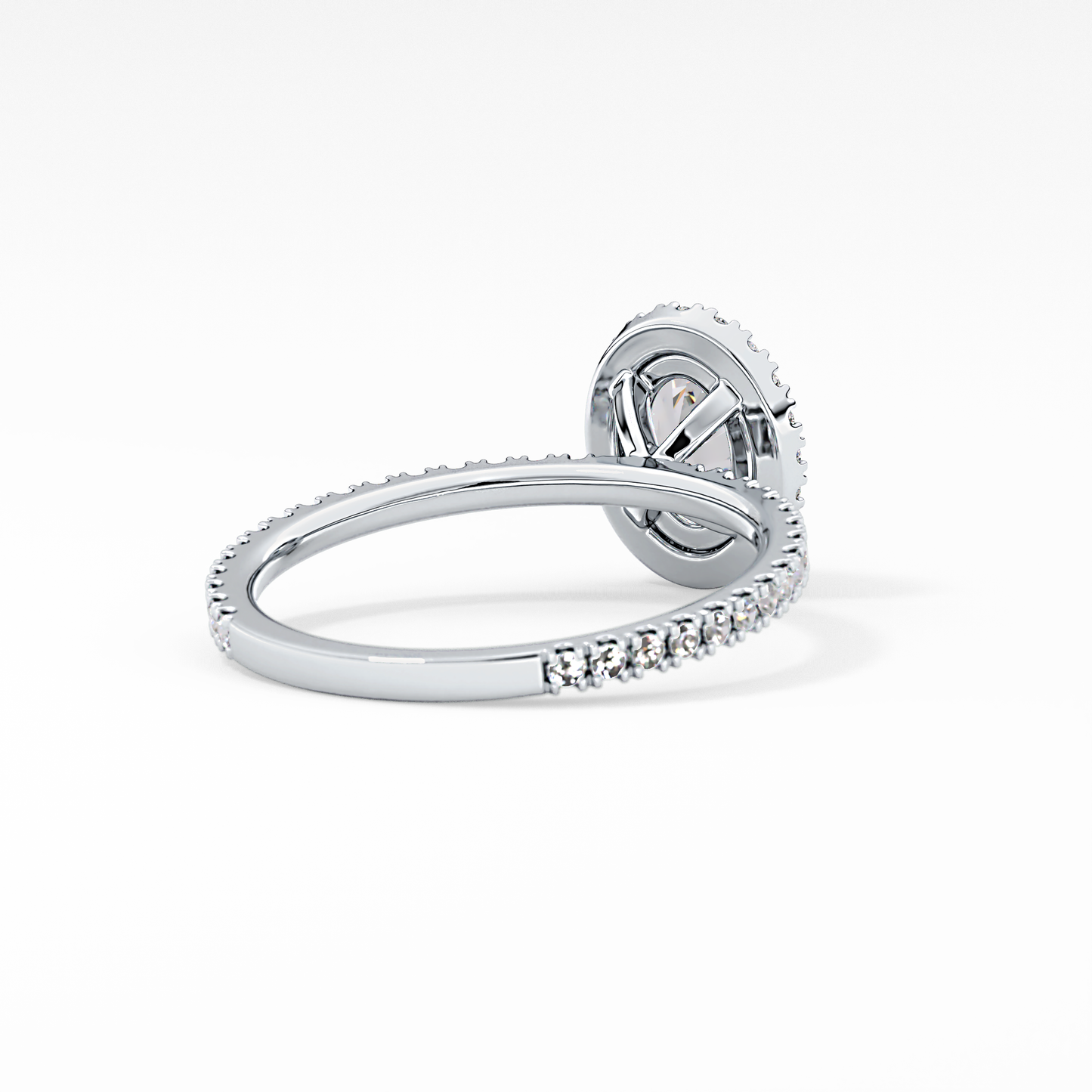 Oval Halo & Pave Lab Grown Diamond Engagement Ring