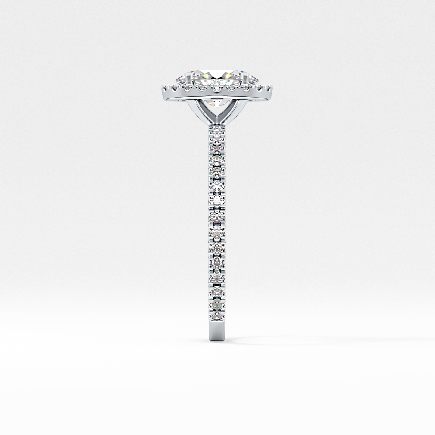 Oval Halo & Pave Lab Grown Diamond Engagement Ring