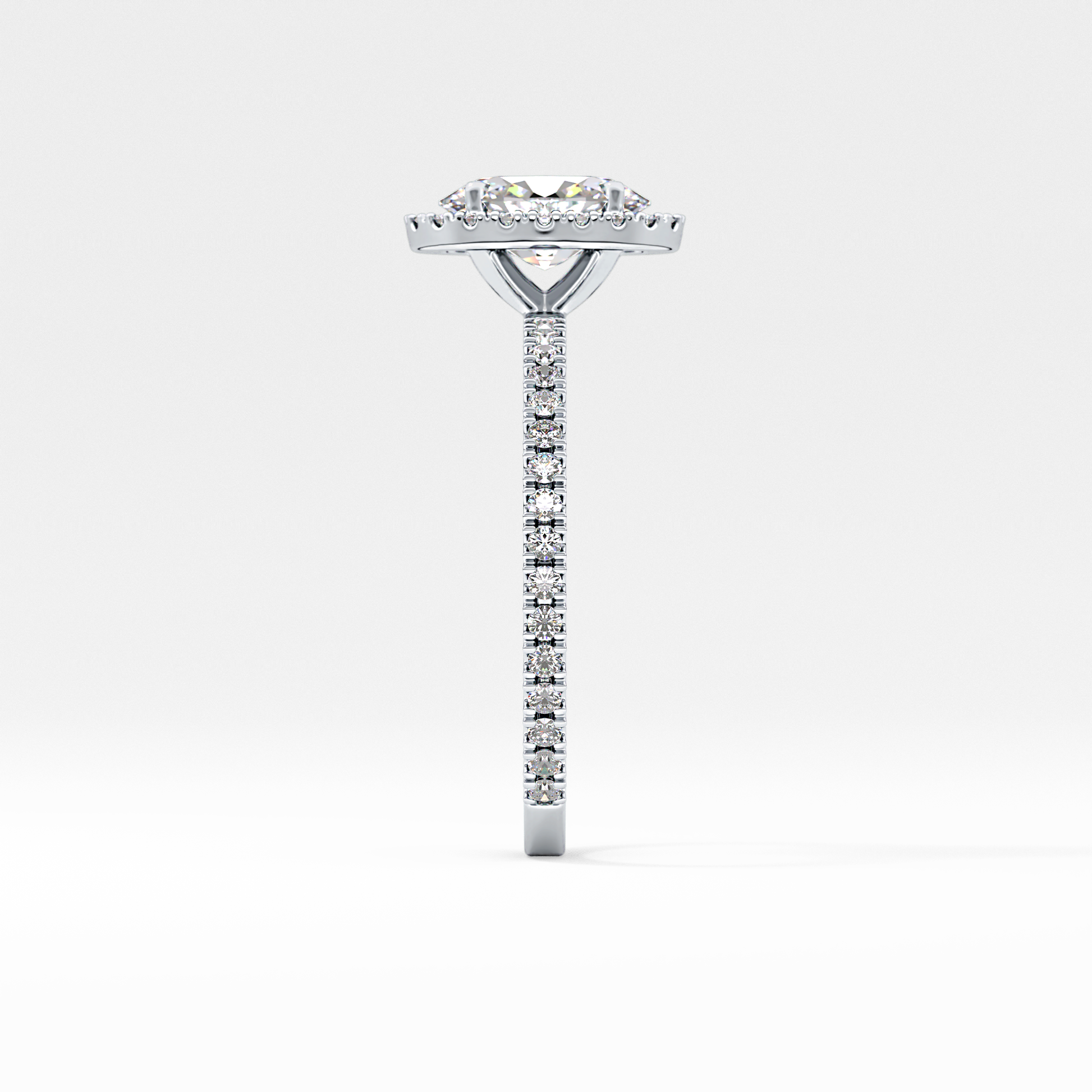 Oval Halo & Pave Lab Grown Diamond Engagement Ring
