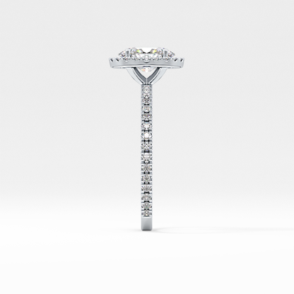 Oval Halo & Pave Lab Grown Diamond Engagement Ring