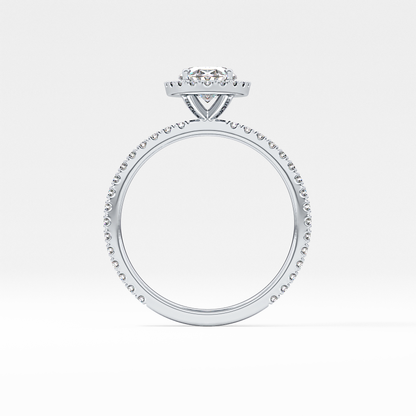 Oval Halo & Pave Lab Grown Diamond Engagement Ring