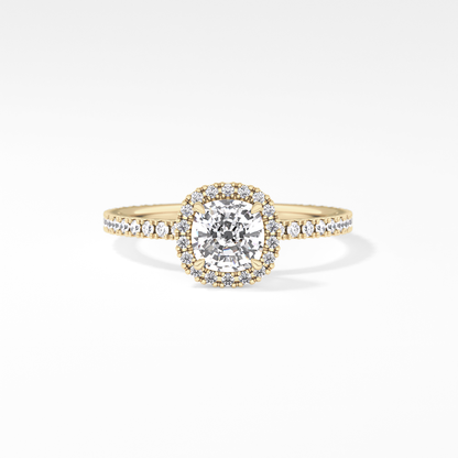 Cushion Halo & Pave Lab Grown Diamond Engagement Ring