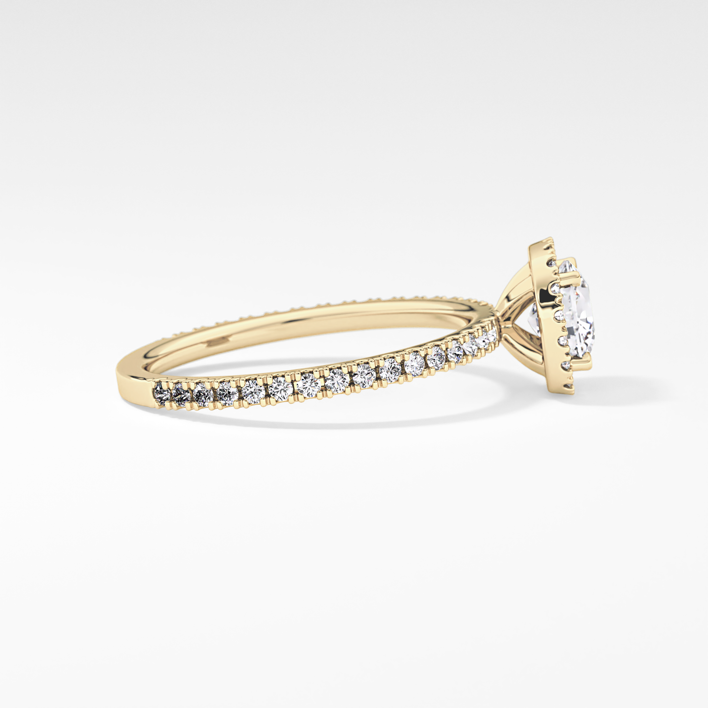 Cushion Halo & Pave Lab Grown Diamond Engagement Ring